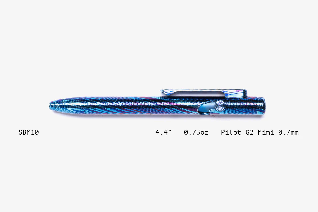 Full Titanium Damascus Slim Bolt Action Pens [Mini] - Image 10