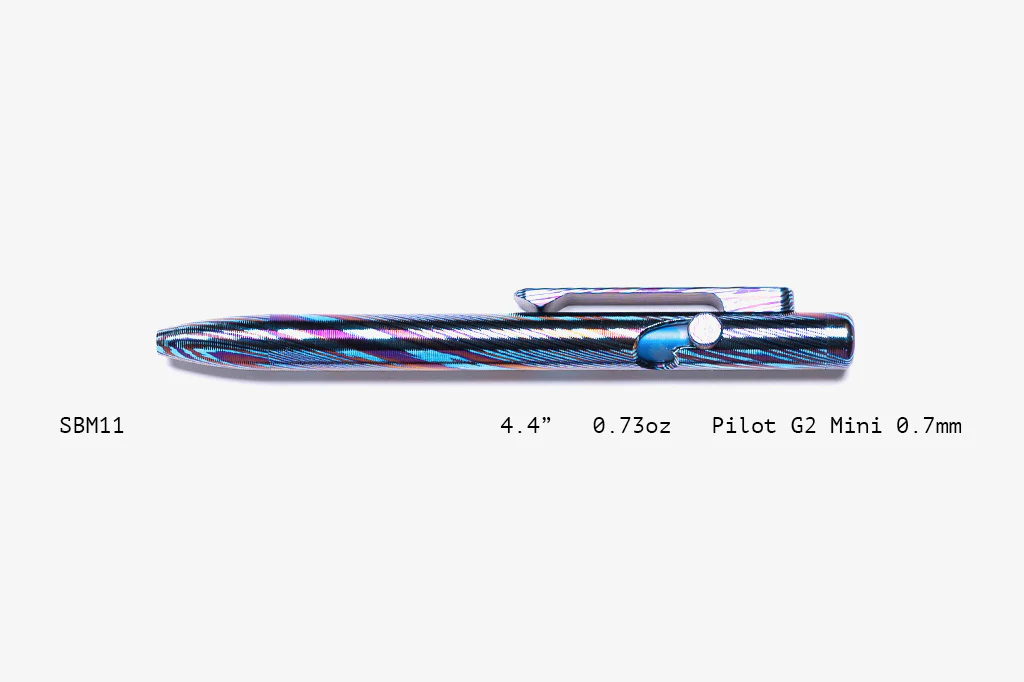 Full Titanium Damascus Slim Bolt Action Pens [Mini] - Image 11