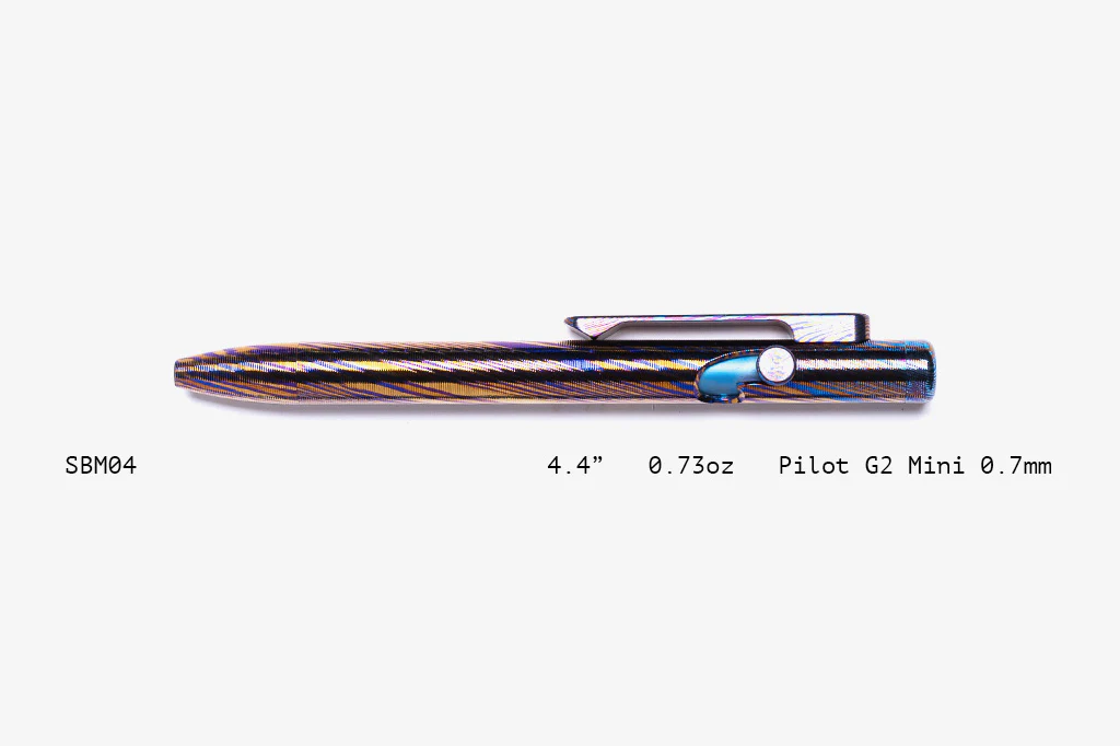 Full Titanium Damascus Slim Bolt Action Pens [Mini] - Image 4