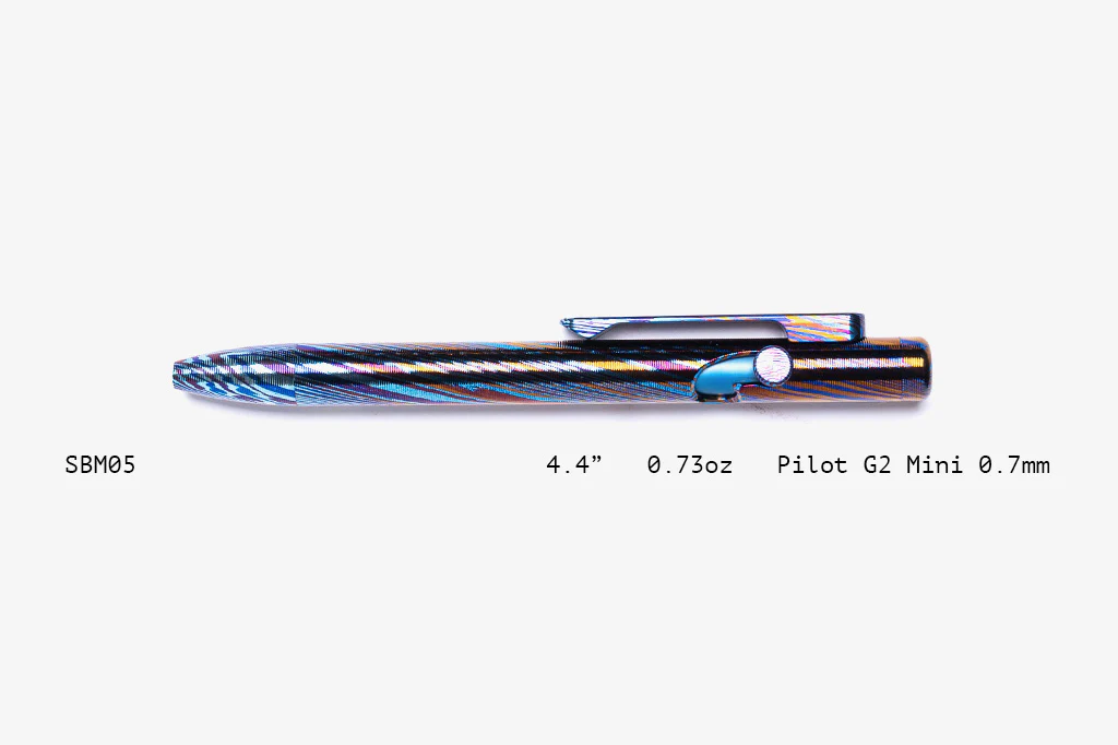 Full Titanium Damascus Slim Bolt Action Pens [Mini] - Image 5