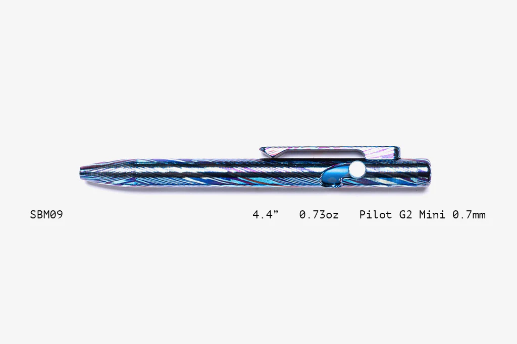 Full Titanium Damascus Slim Bolt Action Pens [Mini] - Image 9