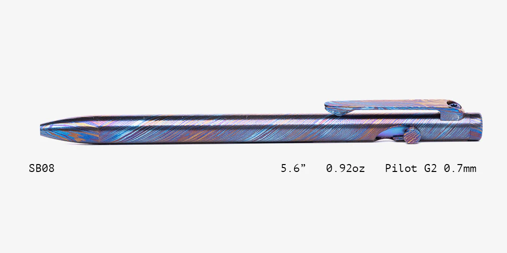 Full Titanium Damascus Slim Bolt Action Pens [Standard] - Image 8