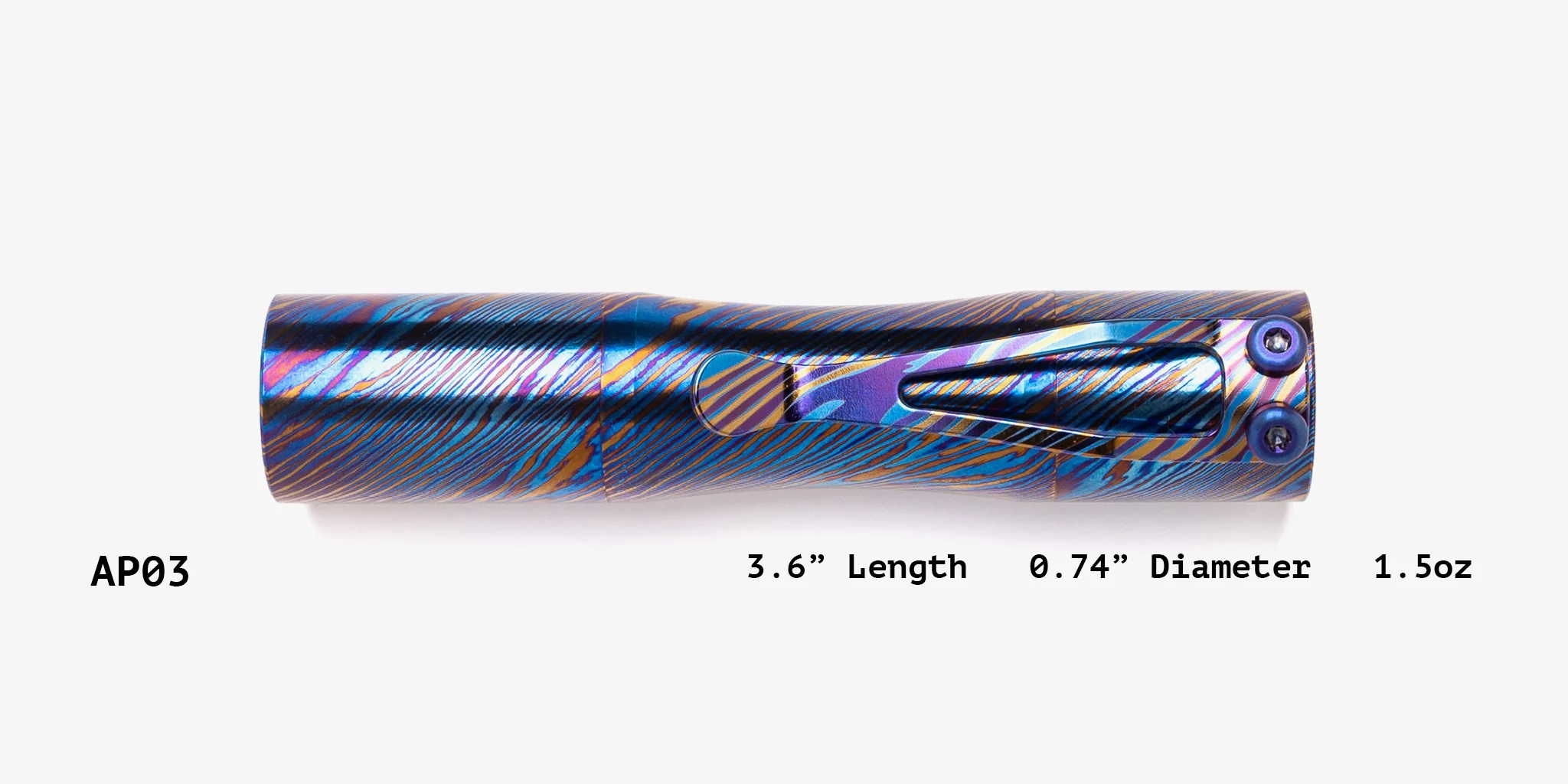 Titanium Damascus Apollo Flashlight - Image 3